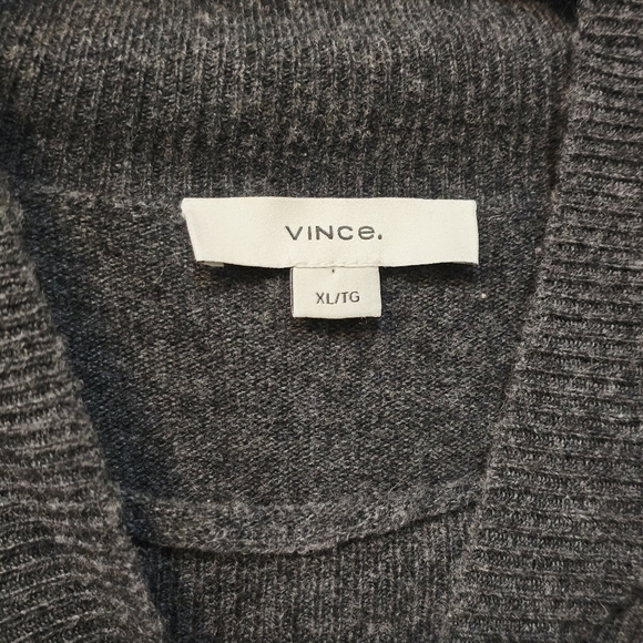 Vince Charcoal Gray Cashmere Mock Neck Sweater - Picture 5 of 5